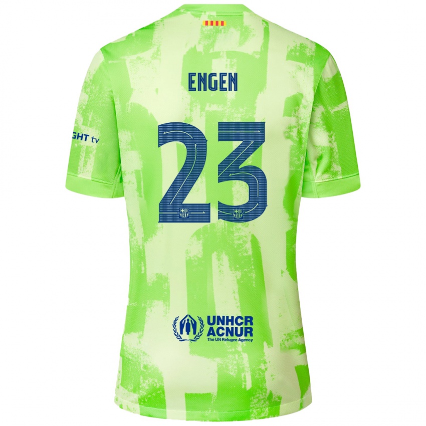 Enfant Maillot Ingrid Engen #23 Citron Vert Troisieme 2024/25 T-Shirt Belgique