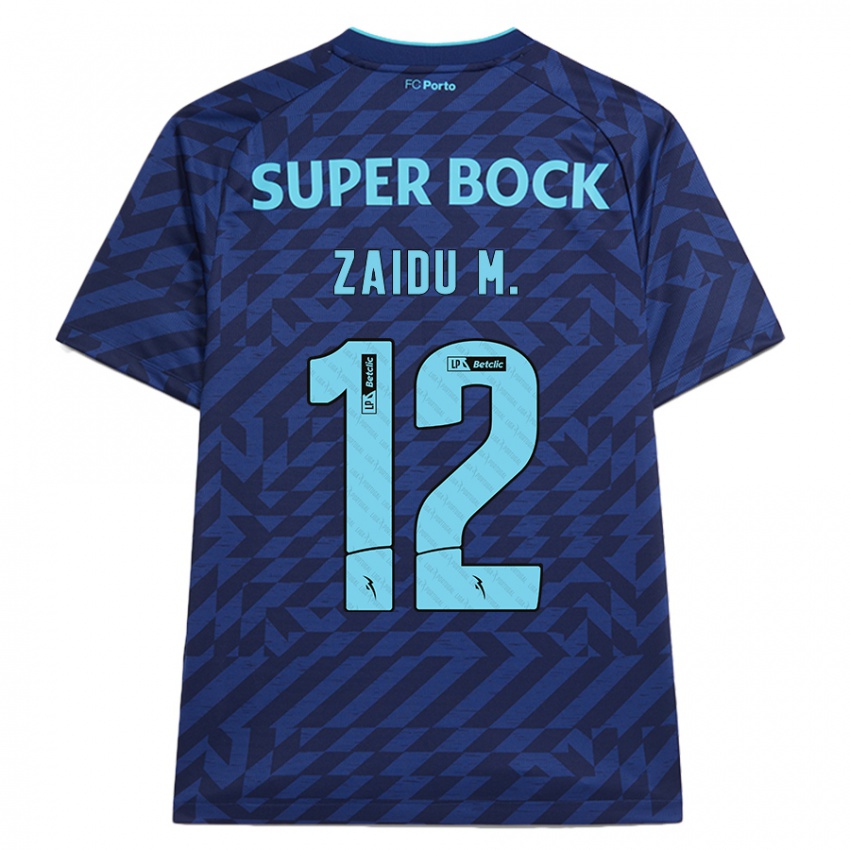 Kinderen Zaidu #12 Marineblauw Thuisshirt Derde Tenue 2024/25 T-Shirt België