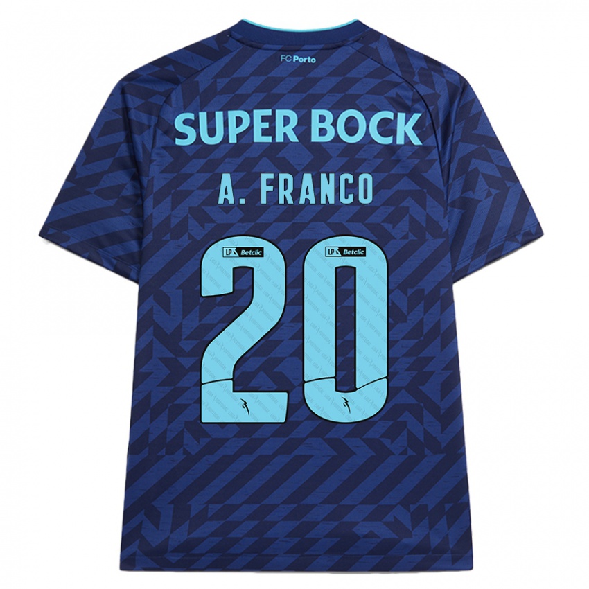 Enfant Maillot André Franco #20 Bleu Marine Troisieme 2024/25 T-Shirt Belgique