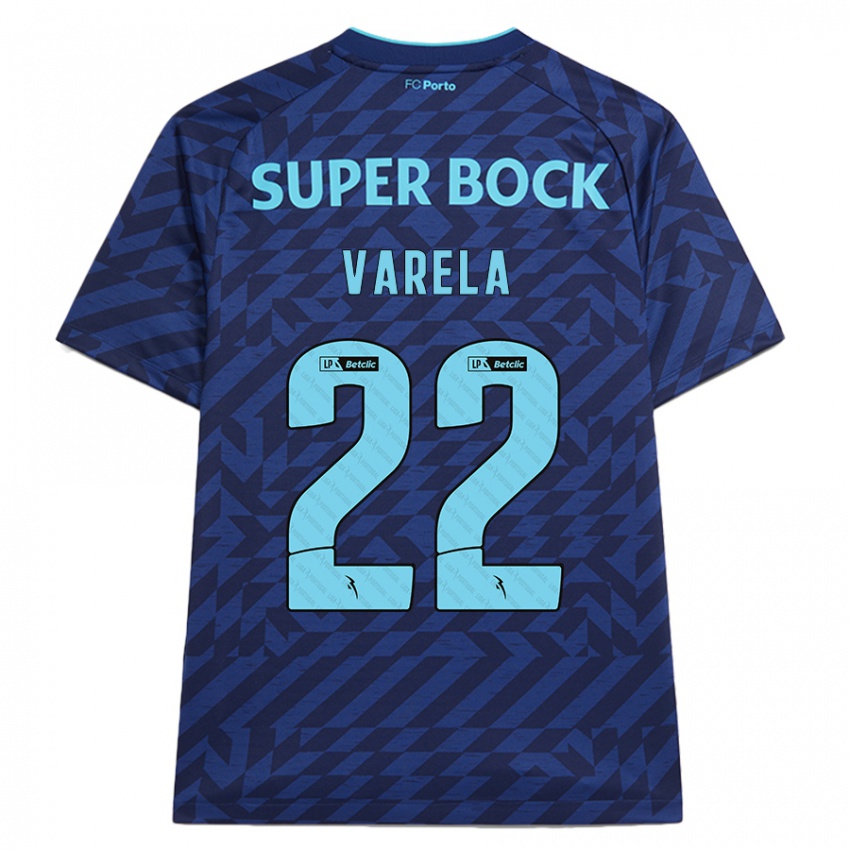 Enfant Maillot Alan Varela #22 Bleu Marine Troisieme 2024/25 T-Shirt Belgique