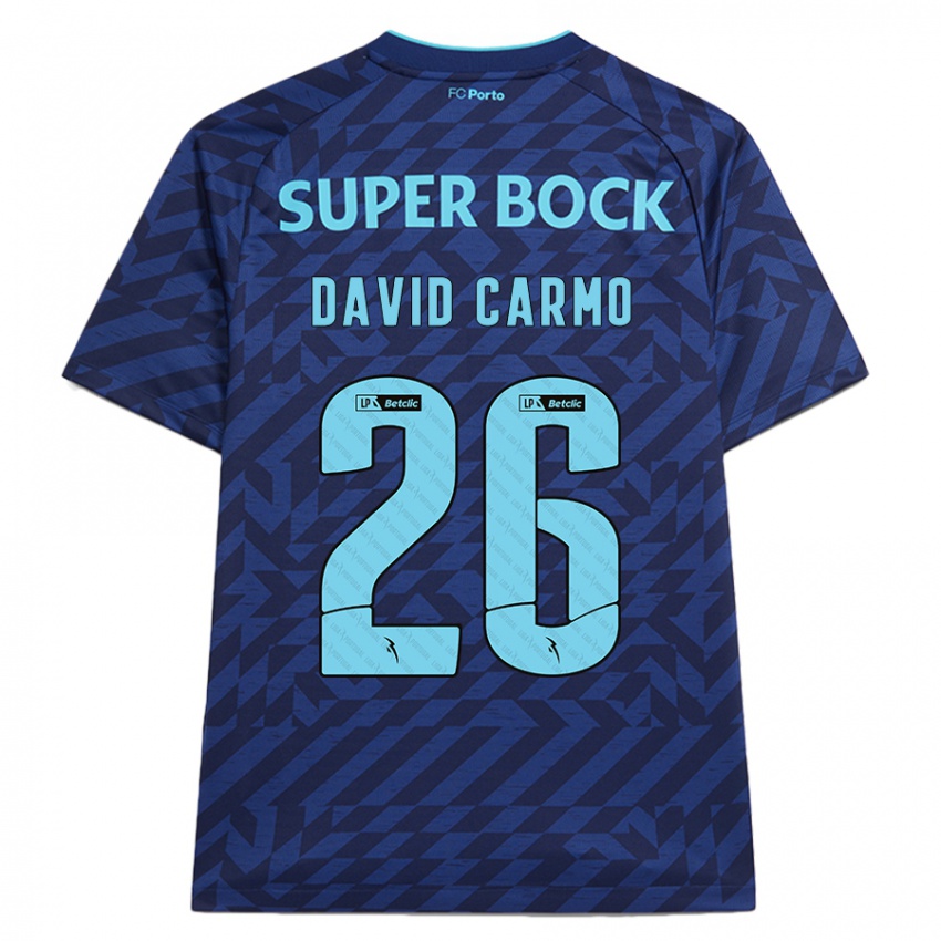 Enfant Maillot David Carmo #26 Bleu Marine Troisieme 2024/25 T-Shirt Belgique