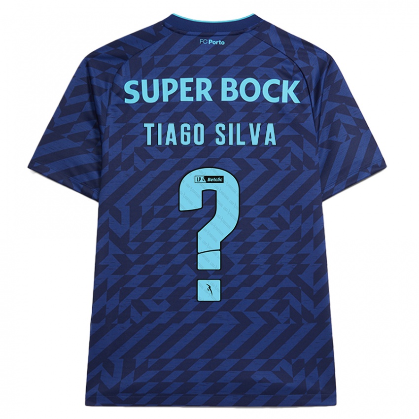 Kinderen Tiago Silva #0 Marineblauw Thuisshirt Derde Tenue 2024/25 T-Shirt België