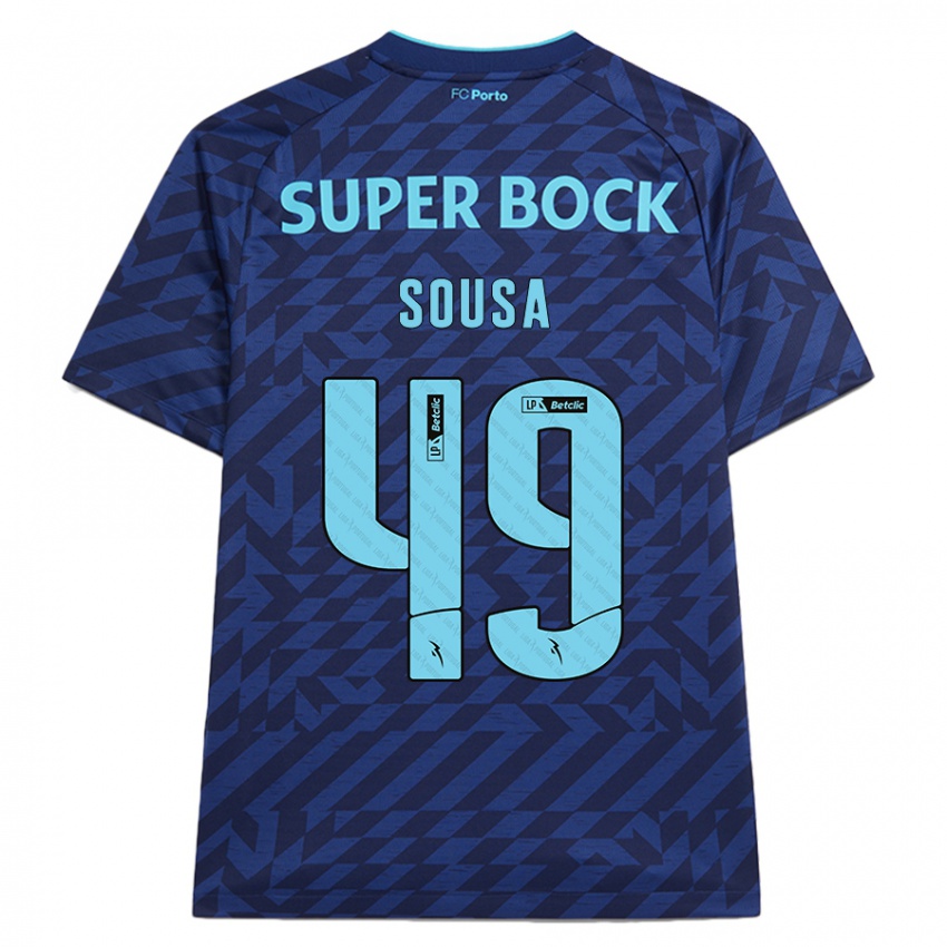 Enfant Maillot Gonçalo Sousa #49 Bleu Marine Troisieme 2024/25 T-Shirt Belgique