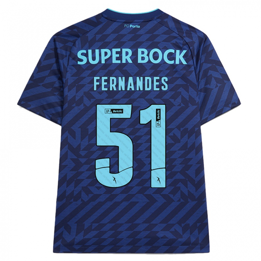 Enfant Maillot Diogo Fernandes #51 Bleu Marine Troisieme 2024/25 T-Shirt Belgique