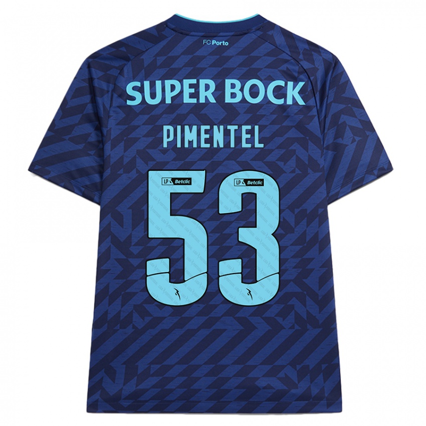 Enfant Maillot Eric Pimentel #53 Bleu Marine Troisieme 2024/25 T-Shirt Belgique