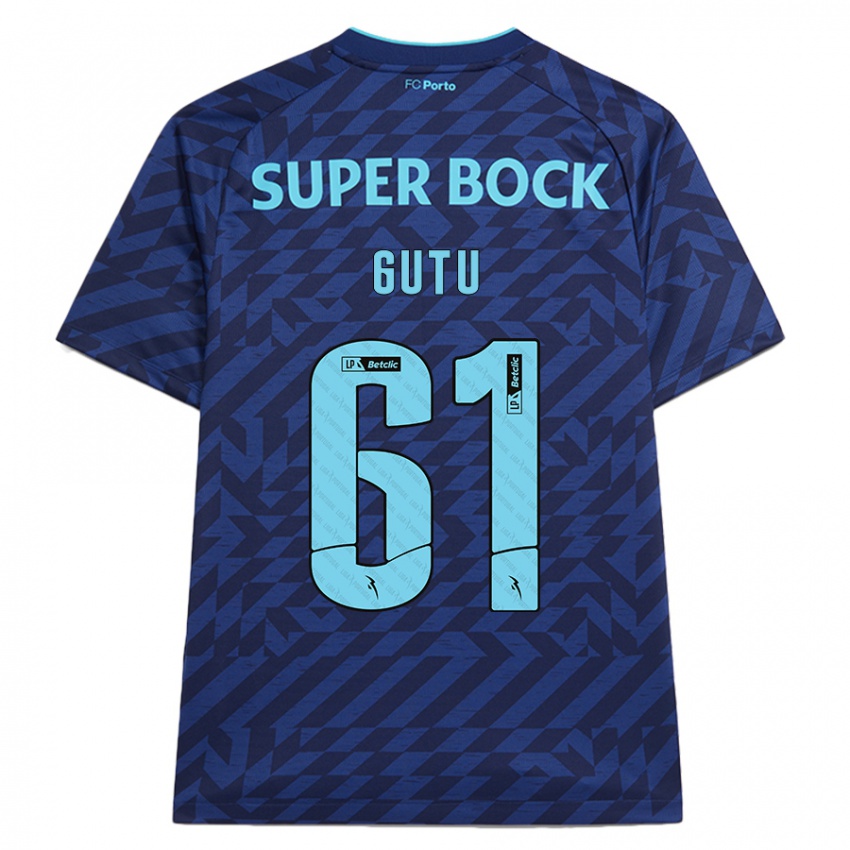 Enfant Maillot Denis Gutu #61 Bleu Marine Troisieme 2024/25 T-Shirt Belgique