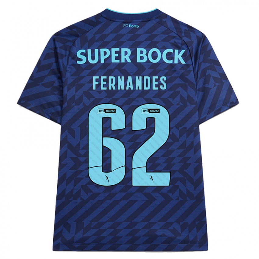 Enfant Maillot Rodrigo Fernandes #62 Bleu Marine Troisieme 2024/25 T-Shirt Belgique