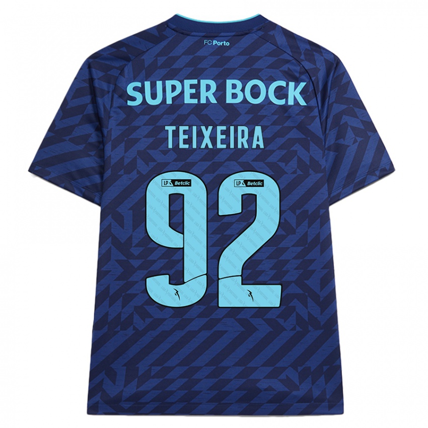 Enfant Maillot João Teixeira #92 Bleu Marine Troisieme 2024/25 T-Shirt Belgique