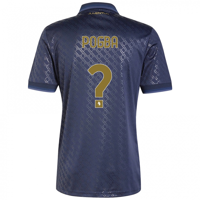 Enfant Maillot Paul Pogba #0 Bleu Marine Troisieme 2024/25 T-Shirt Belgique