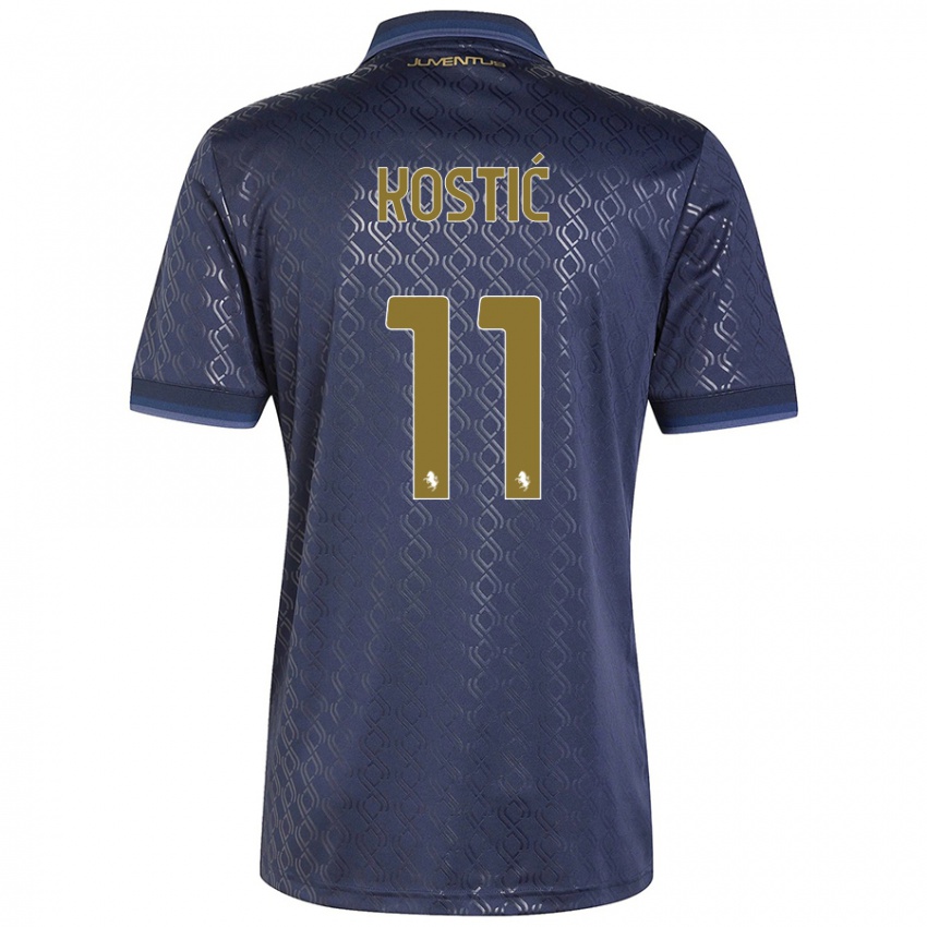 Enfant Maillot Filip Kostic #11 Bleu Marine Troisieme 2024/25 T-Shirt Belgique