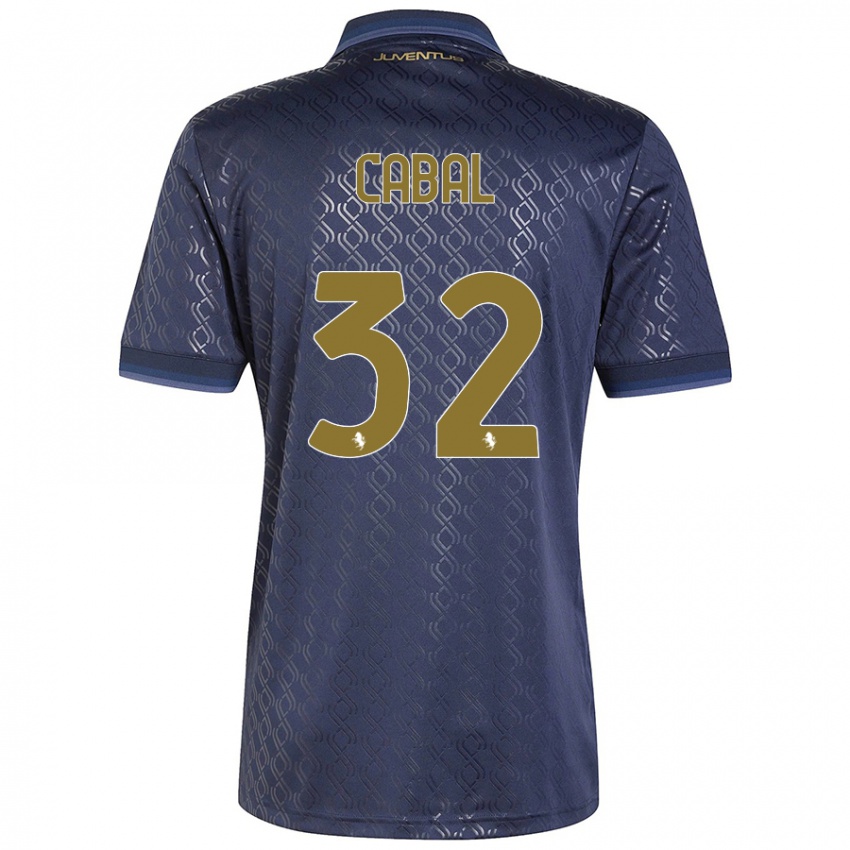 Enfant Maillot Juan Cabal #32 Bleu Marine Troisieme 2024/25 T-Shirt Belgique