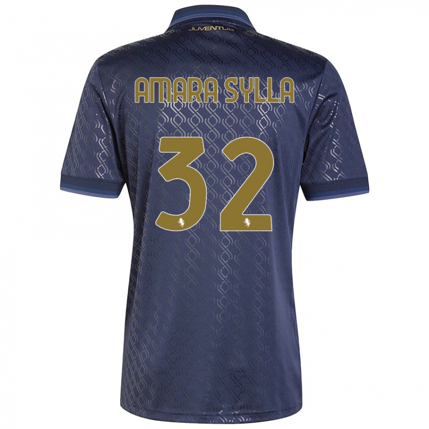 Enfant Maillot Idris Amara Sylla #32 Bleu Marine Troisieme 2024/25 T-Shirt Belgique