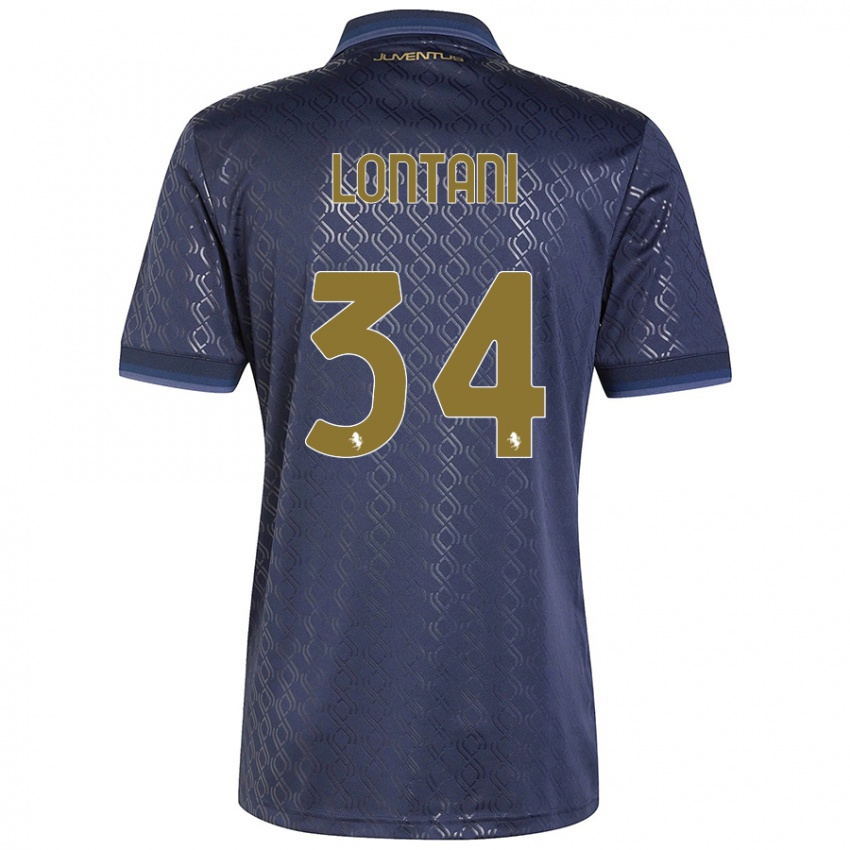 Enfant Maillot Matteo Lontani #34 Bleu Marine Troisieme 2024/25 T-Shirt Belgique