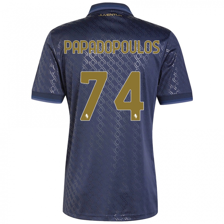 Enfant Maillot Christos Papadopoulos #74 Bleu Marine Troisieme 2024/25 T-Shirt Belgique