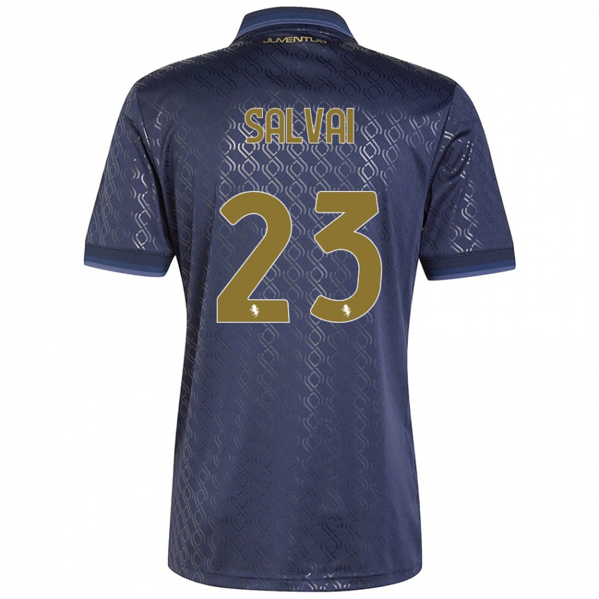 Enfant Maillot Cecilia Salvai #23 Bleu Marine Troisieme 2024/25 T-Shirt Belgique