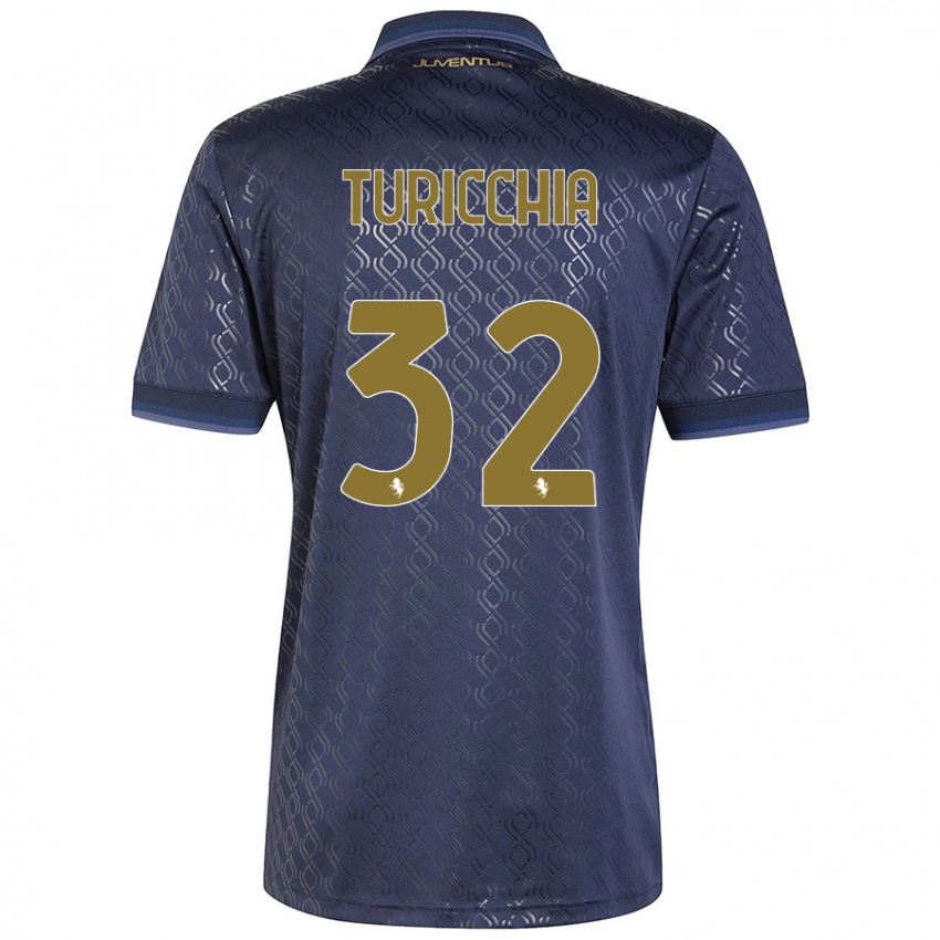 Kinderen Riccardo Turicchia #32 Marineblauw Thuisshirt Derde Tenue 2024/25 T-Shirt België