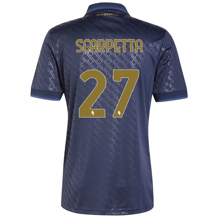 Enfant Maillot Jacopo Scarpetta #27 Bleu Marine Troisieme 2024/25 T-Shirt Belgique