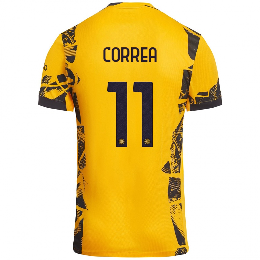 Enfant Maillot Joaquín Correa #11 Doré Noir Troisieme 2024/25 T-Shirt Belgique