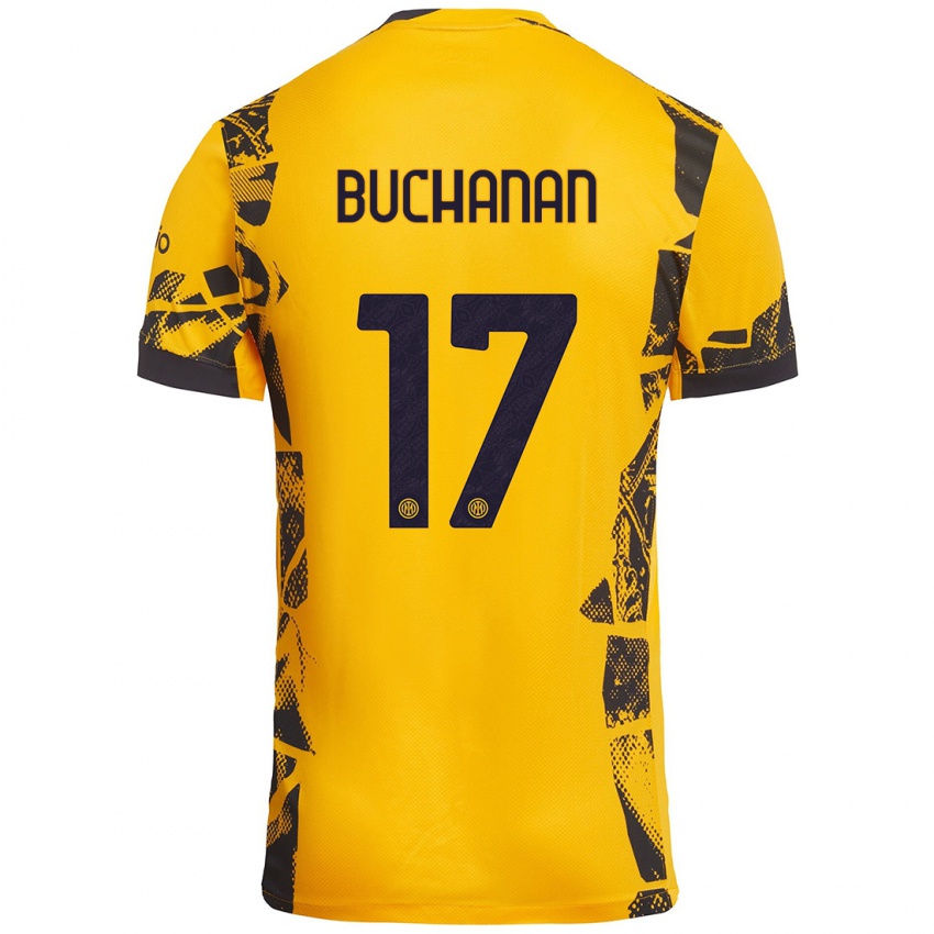 Enfant Maillot Tajon Buchanan #17 Doré Noir Troisieme 2024/25 T-Shirt Belgique