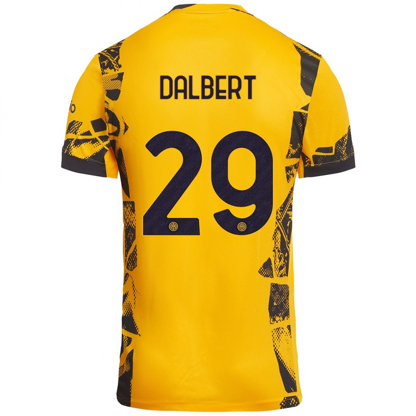 Enfant Maillot Dalbert #29 Doré Noir Troisieme 2024/25 T-Shirt Belgique