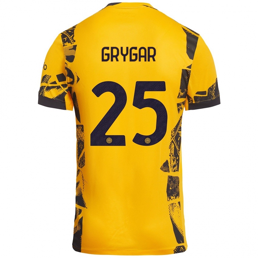 Enfant Maillot Samuel Grygar #25 Doré Noir Troisieme 2024/25 T-Shirt Belgique