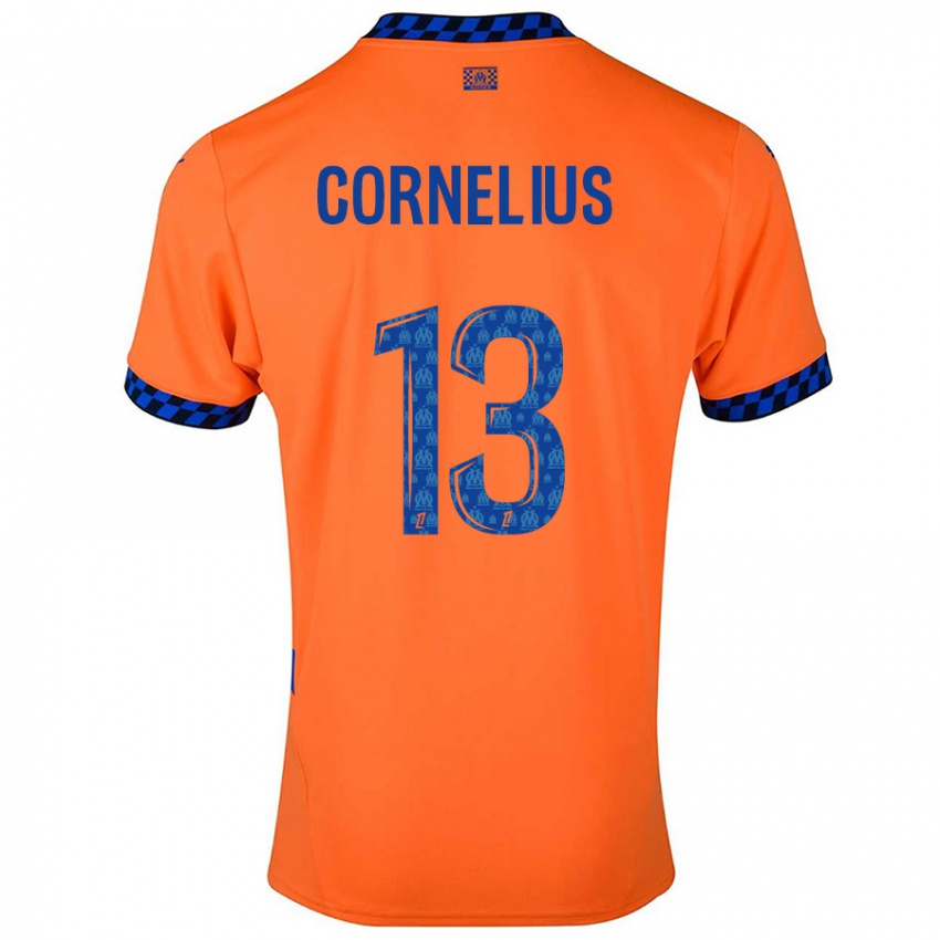 Enfant Maillot Derek Cornelius #13 Orange Bleu Foncé Troisieme 2024/25 T-Shirt Belgique