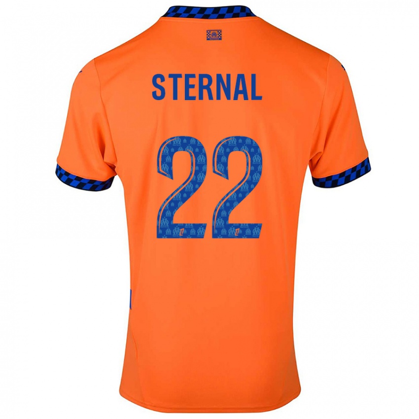 Enfant Maillot Enzo Sternal #22 Orange Bleu Foncé Troisieme 2024/25 T-Shirt Belgique