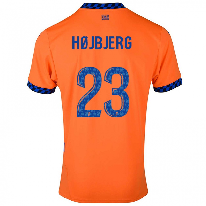 Enfant Maillot Pierre Emile Hojbjerg #23 Orange Bleu Foncé Troisieme 2024/25 T-Shirt Belgique