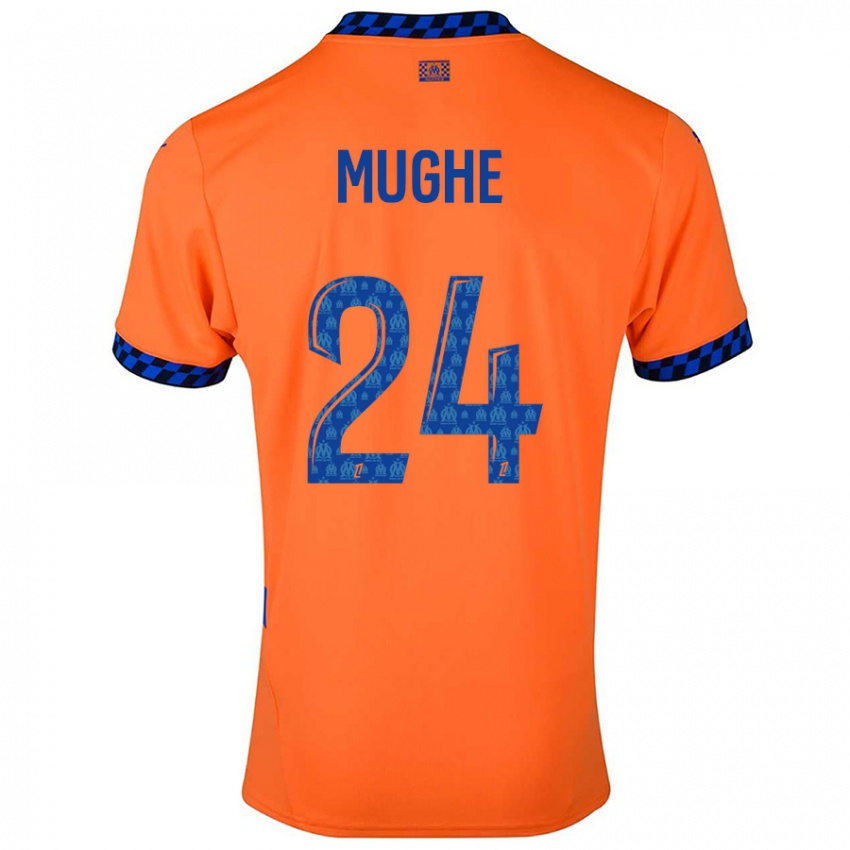 Enfant Maillot François Mughe #24 Orange Bleu Foncé Troisieme 2024/25 T-Shirt Belgique