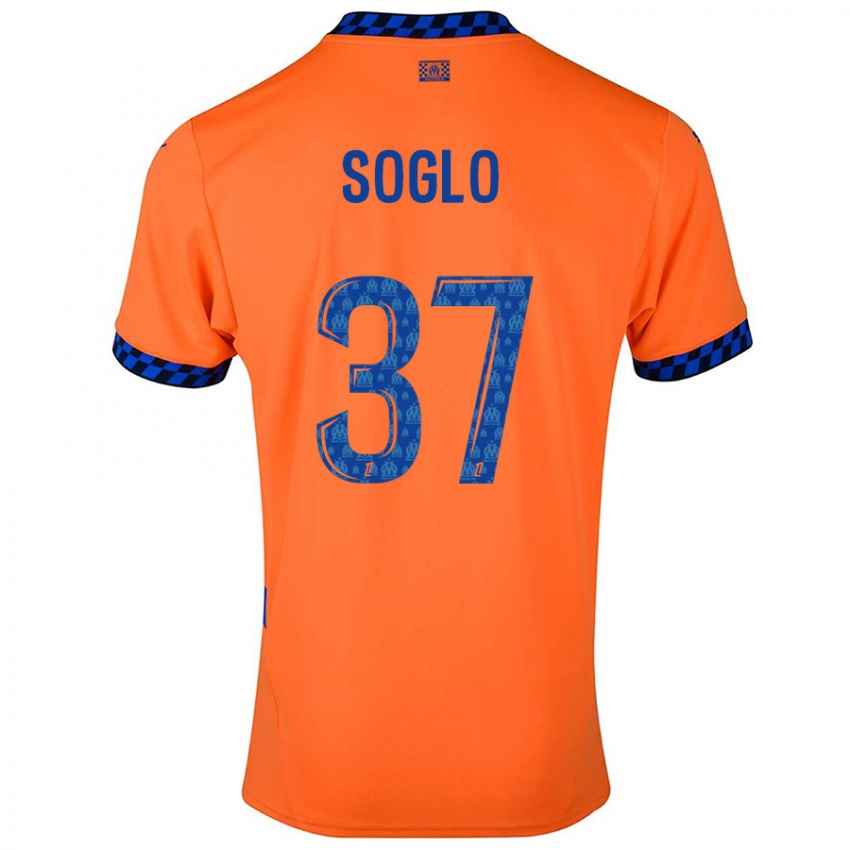 Enfant Maillot Emran Soglo #37 Orange Bleu Foncé Troisieme 2024/25 T-Shirt Belgique