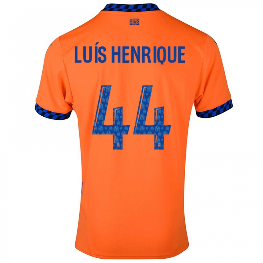 Enfant Maillot Luis Henrique #44 Orange Bleu Foncé Troisieme 2024/25 T-Shirt Belgique