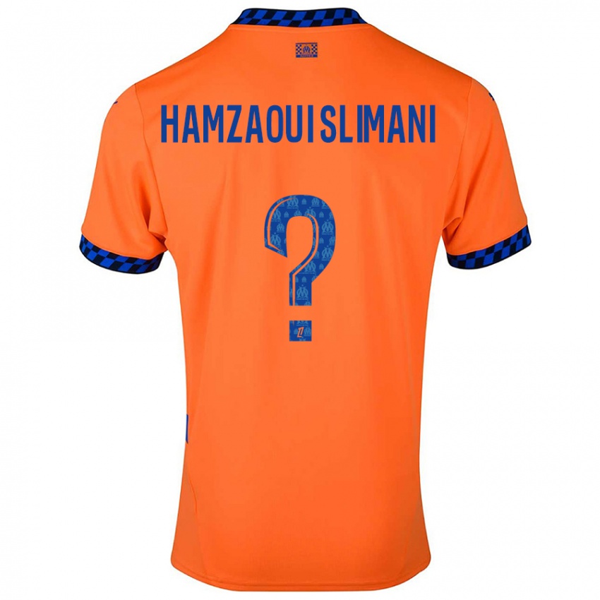 Enfant Maillot Hilan Hamzaoui Slimani #0 Orange Bleu Foncé Troisieme 2024/25 T-Shirt Belgique