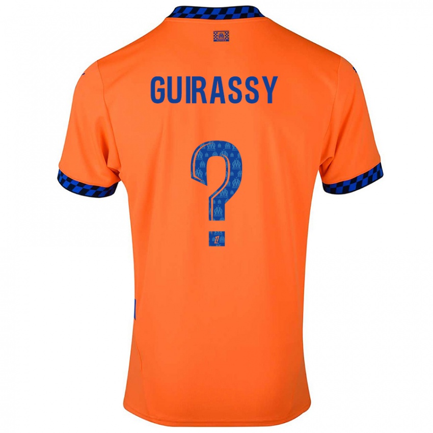 Enfant Maillot Moctar Guirassy #0 Orange Bleu Foncé Troisieme 2024/25 T-Shirt Belgique