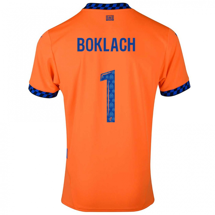 Enfant Maillot Kateryna Boklach #1 Orange Bleu Foncé Troisieme 2024/25 T-Shirt Belgique