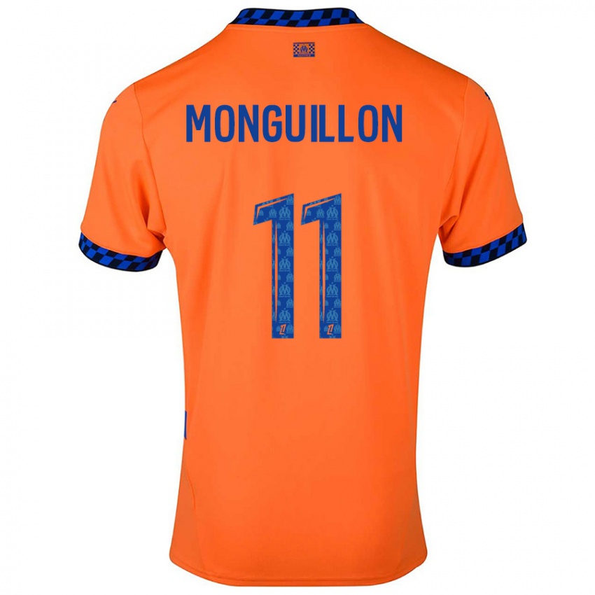 Enfant Maillot Coralie Monguillon #11 Orange Bleu Foncé Troisieme 2024/25 T-Shirt Belgique