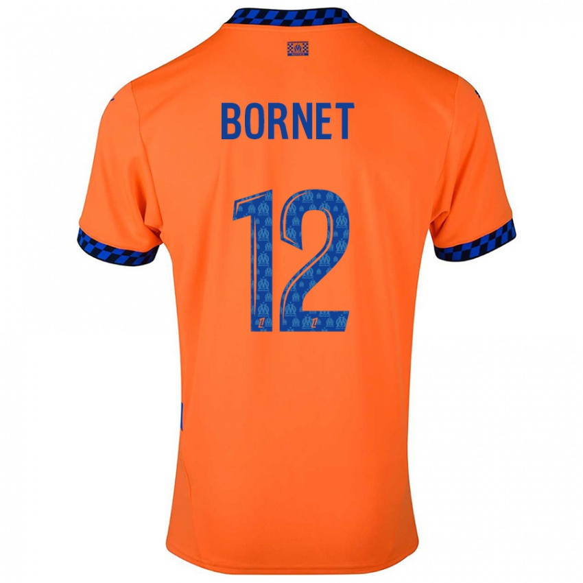 Enfant Maillot Camille Bornet #12 Orange Bleu Foncé Troisieme 2024/25 T-Shirt Belgique