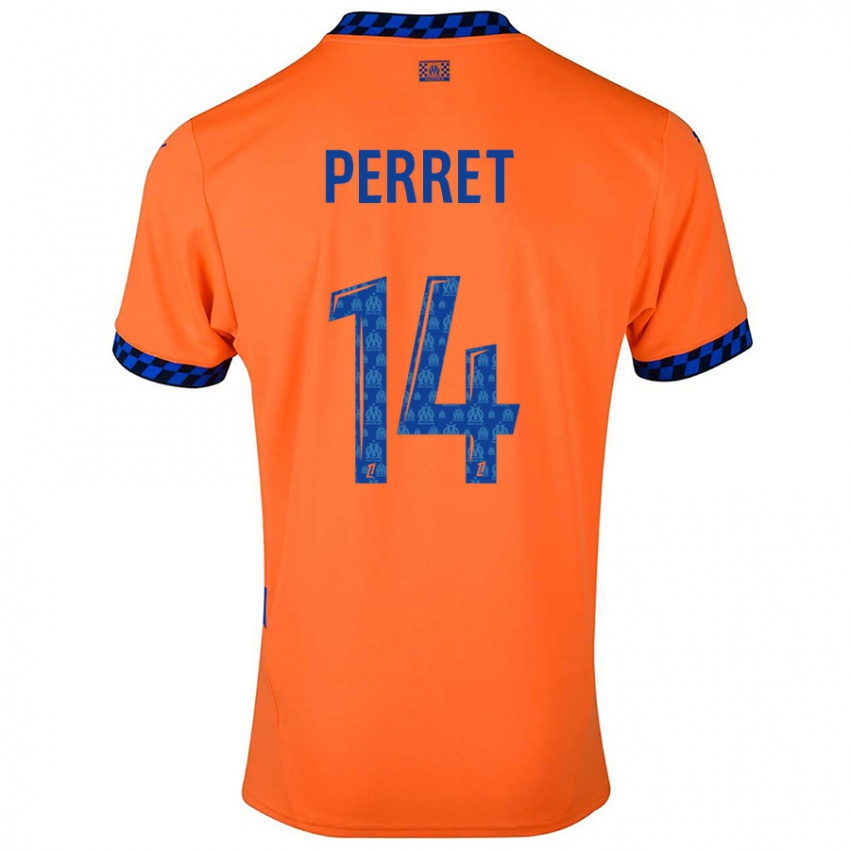 Enfant Maillot Jenny Perret #14 Orange Bleu Foncé Troisieme 2024/25 T-Shirt Belgique