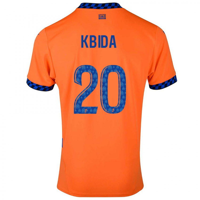 Enfant Maillot Inès Kbida #20 Orange Bleu Foncé Troisieme 2024/25 T-Shirt Belgique