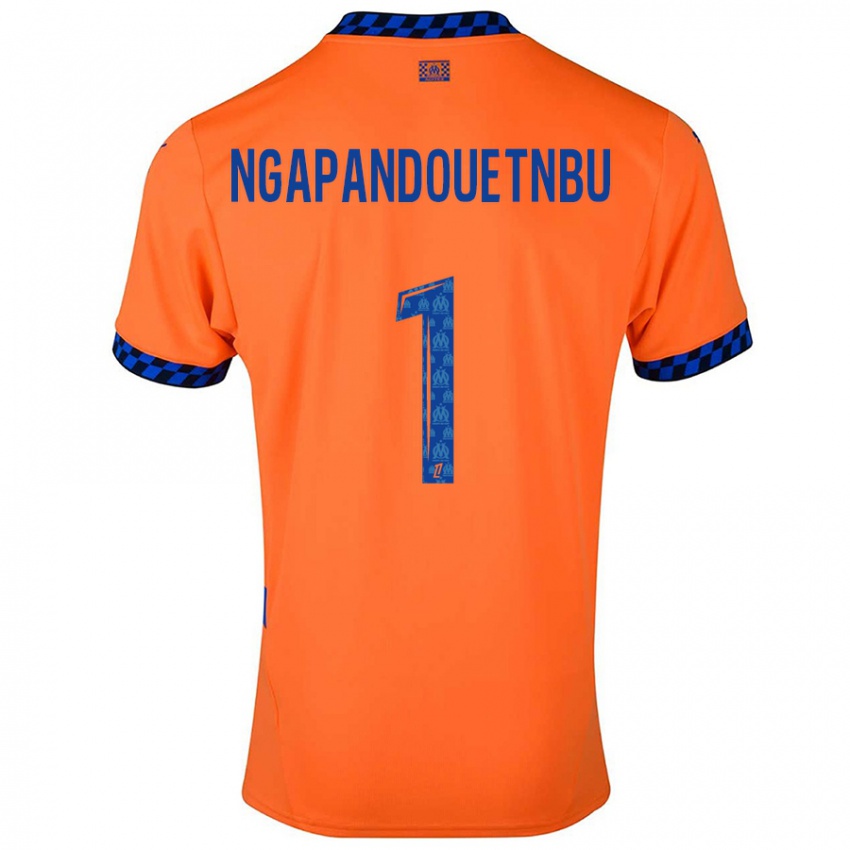 Enfant Maillot Simon Ngapandouetnbu #1 Orange Bleu Foncé Troisieme 2024/25 T-Shirt Belgique