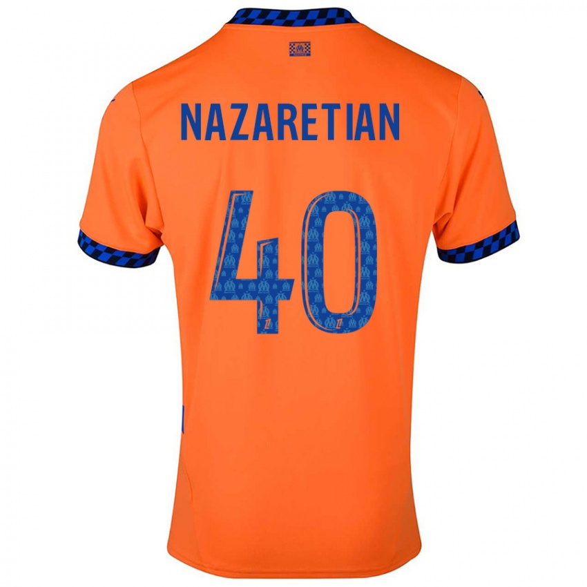 Enfant Maillot Manuel Nazaretian #40 Orange Bleu Foncé Troisieme 2024/25 T-Shirt Belgique