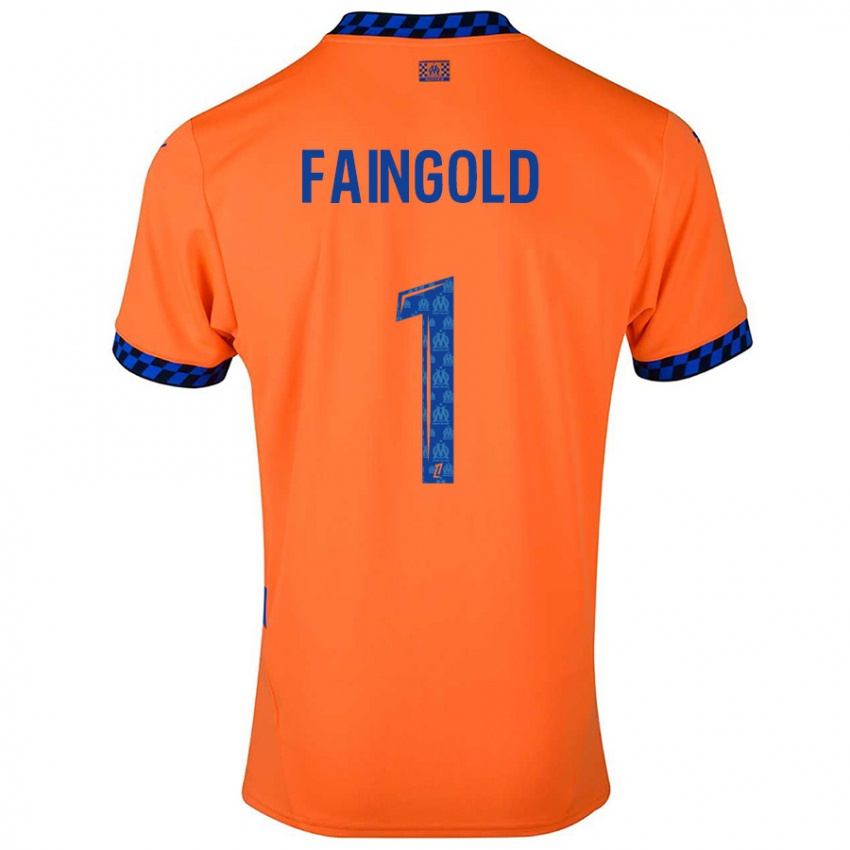 Enfant Maillot Abbie Faingold #1 Orange Bleu Foncé Troisieme 2024/25 T-Shirt Belgique