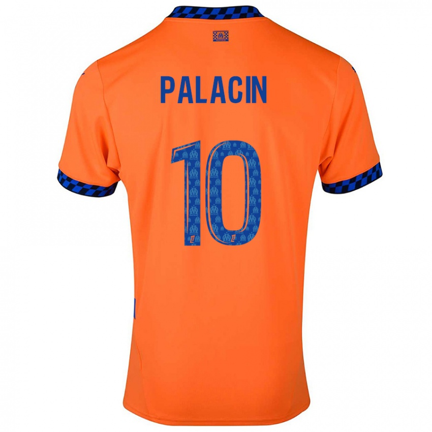 Enfant Maillot Sara Palacin #10 Orange Bleu Foncé Troisieme 2024/25 T-Shirt Belgique