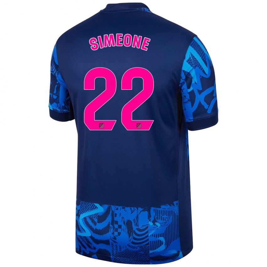 Kinder Giuliano Simeone #22 Königsblau Ausweichtrikot Trikot 2024/25 T-Shirt Belgien