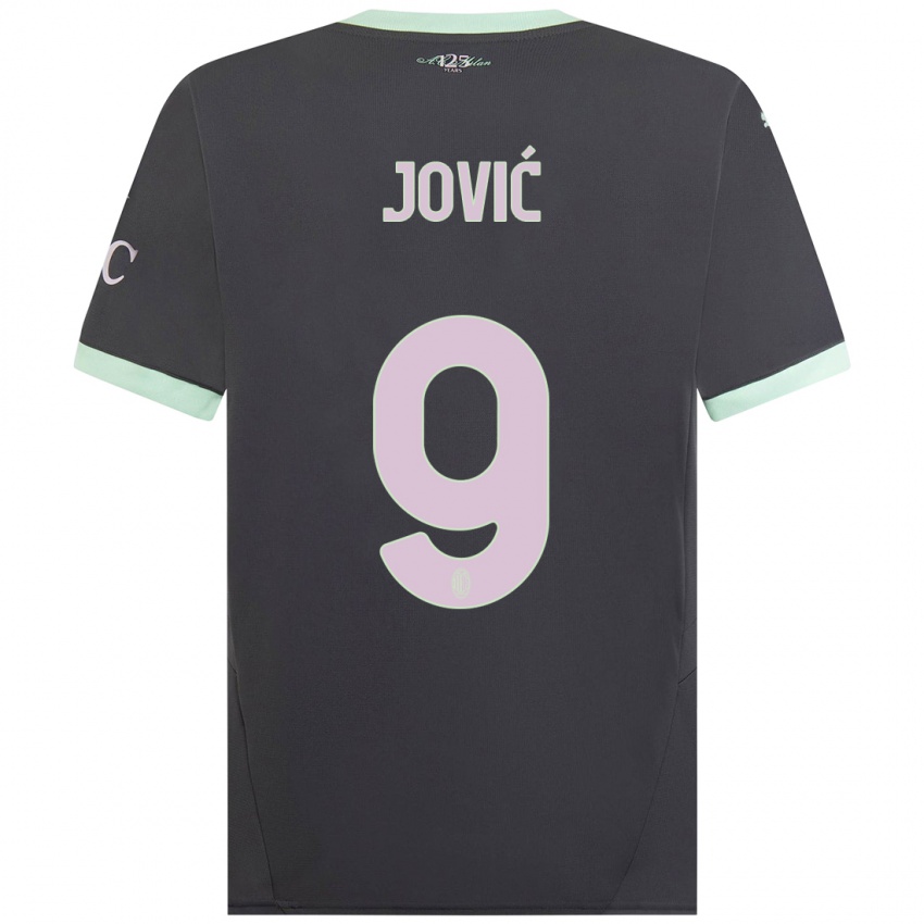 Kinder Luka Jovic #9 Grau Ausweichtrikot Trikot 2024/25 T-Shirt Belgien