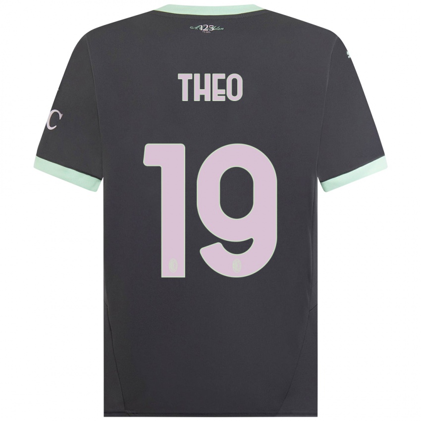 Kinderen Theo Hernandez #19 Grijs Thuisshirt Derde Tenue 2024/25 T-Shirt België