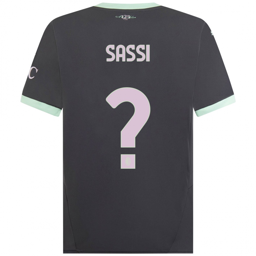 Kinderen Simone Sassi #0 Grijs Thuisshirt Derde Tenue 2024/25 T-Shirt België