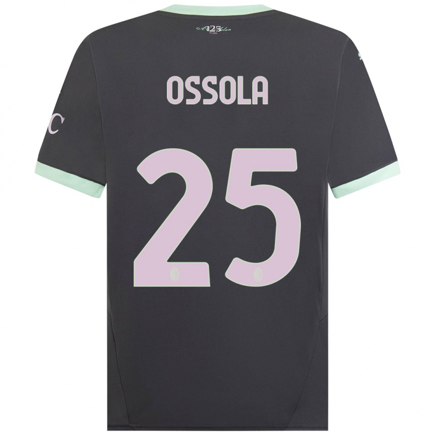 Kinderen Lorenzo Ossola #25 Grijs Thuisshirt Derde Tenue 2024/25 T-Shirt België