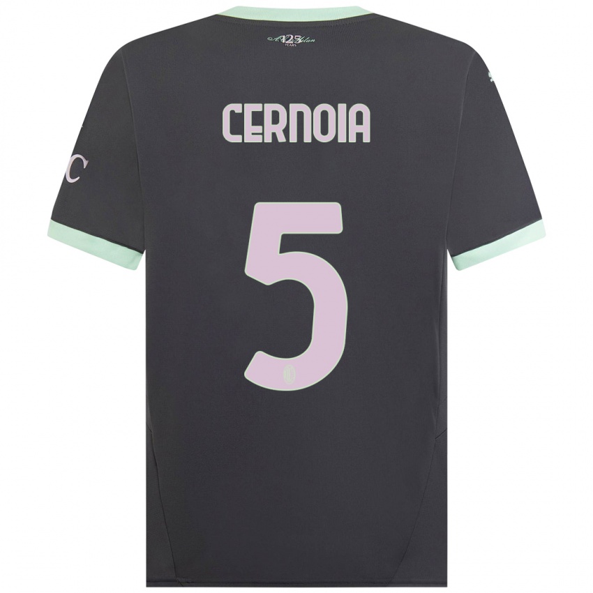 Kinderen Valentina Cernoia #5 Grijs Thuisshirt Derde Tenue 2024/25 T-Shirt België