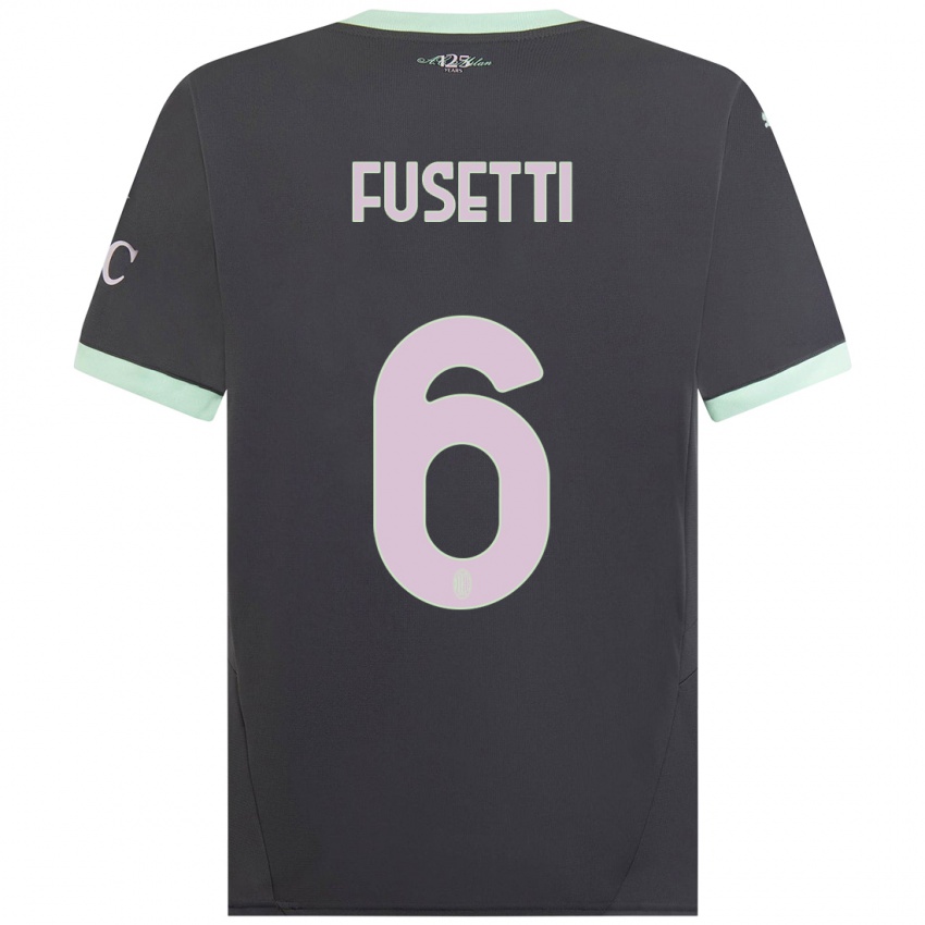 Kinderen Laura Fusetti #6 Grijs Thuisshirt Derde Tenue 2024/25 T-Shirt België