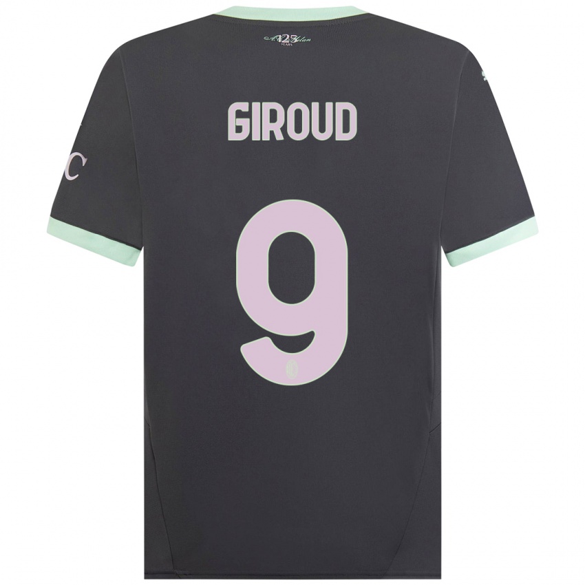 Kinderen Olivier Giroud #9 Grijs Thuisshirt Derde Tenue 2024/25 T-Shirt België